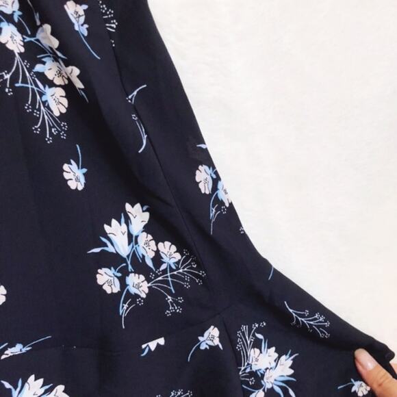 LOFT Blue & White Wildflower Flounce Skirt - Picture 6 of 8